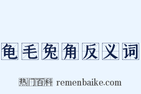 龟毛兔角反义词是什么意思的图片